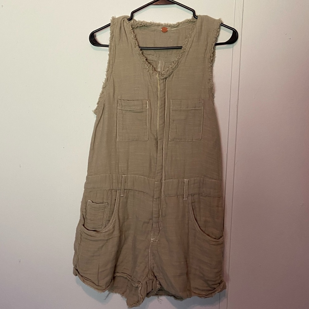 Free People Army Green Romper